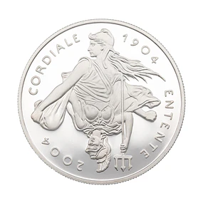 UK 5 Pounds 2004 Etente Cordiale Prata-Proof 