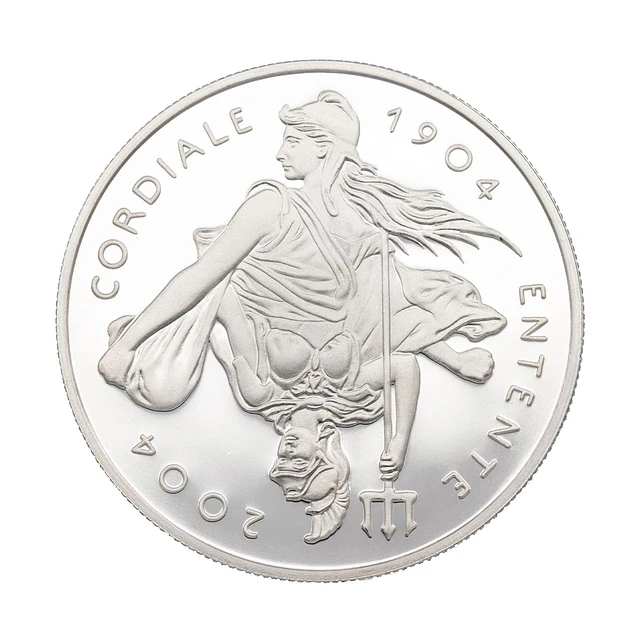 UK 5 Pounds 2004 Etente Cordiale Prata-Proof 