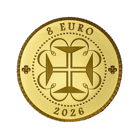Ouro - 8.00 Euro Moeda-Bandeira de Portugal 2026 — Edição Limitada em Ouro