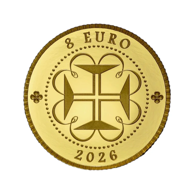 Ouro - 8.00 Euro Moeda-Bandeira de Portugal 2026 — Edição Limitada em Ouro
