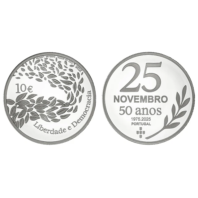 Proof - 10.00 Euros 50 Anos do 25 de Novembro (2026) **20.05.2026**