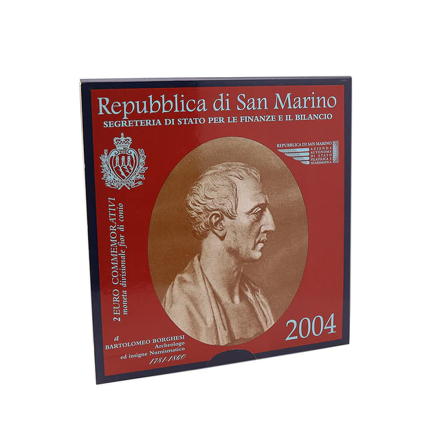 2 Euros São Marino 2004 – BNC – 150.º Aniversário da Morte de Bartolomeo Borghesi