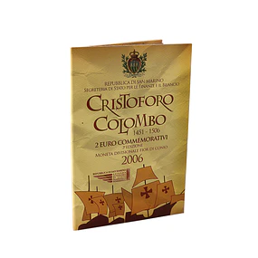 2 Euros São Marino 2006 – BNC – 500.º Aniversário da Morte de Cristóvão Colombo
