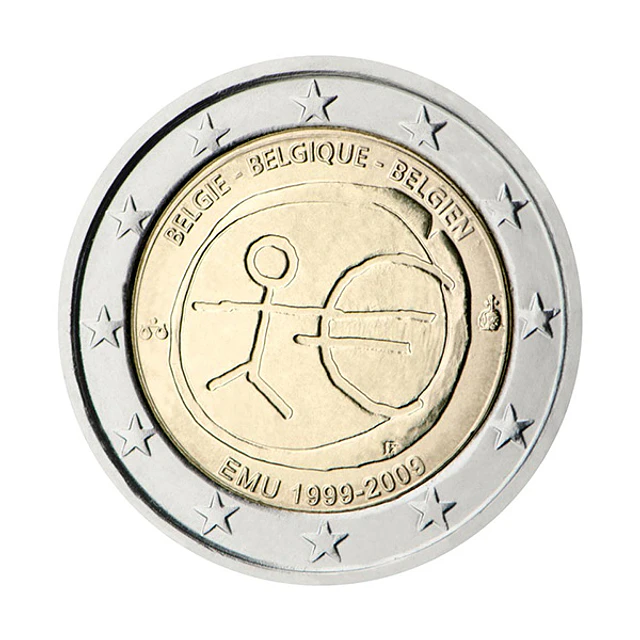 Bélgica - 2.00 Euros 10º Aniversário da Introdução do Euro 2009