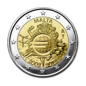 Malta - 2.00 Euros 2012 - 10 Anos do Euro