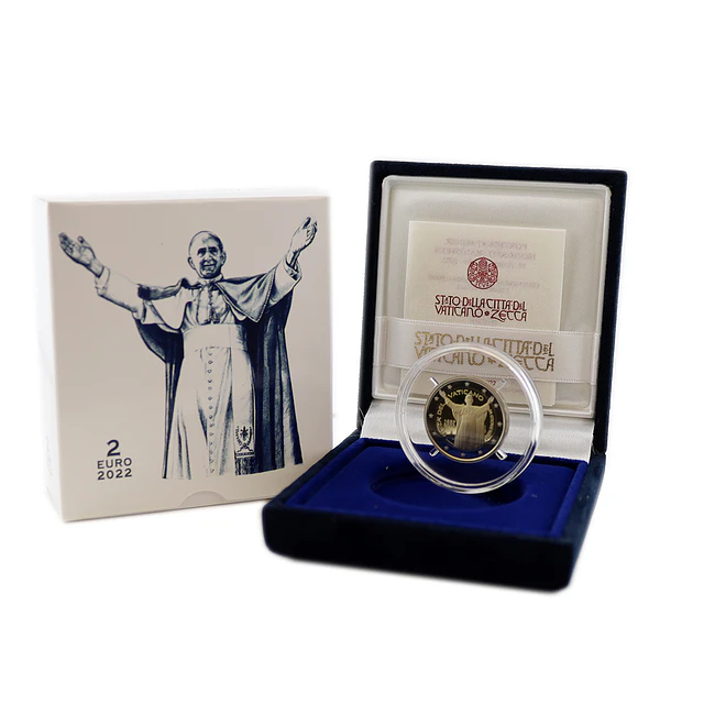 Vaticano - 2 Euro 2022  125.º Aniversário do Nascimento do Papa Paulo VI (Proof)
