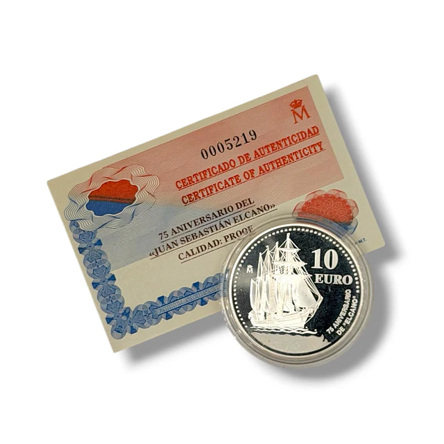 Espanha - 10.00 Euros 75º Aniversário de "Elcano" 2003 Prata-Proof