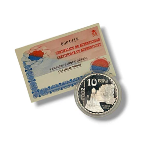 Espanha - 10.00 Euros Parque Guell 2002 Prata-Proof