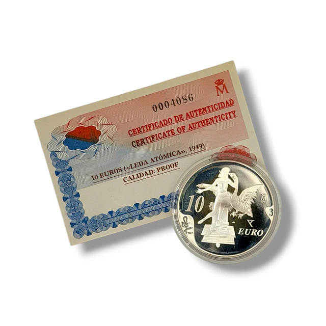 Espanha - 10.00 Euros Leda Atómica 2004 Prata-Proof