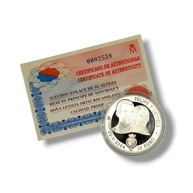 Espanha - 10.00 Euros Casamento Real 2004 Prata-Proof