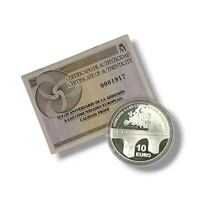 Espanha - 10.00 Euros 20 Aniversário da Adesão UE 2006 Prata-Proof 