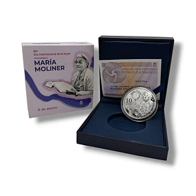 Espanha - 10.00 Euros María Moliner Ruiz 2025 Prata-Proof