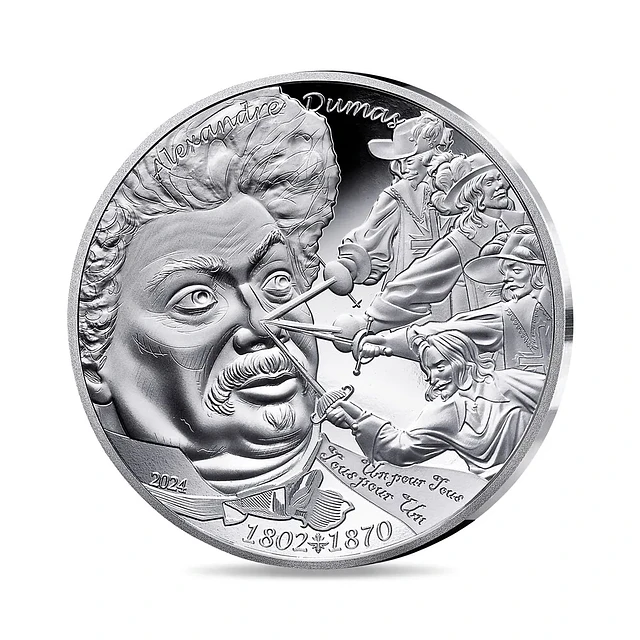 França - 10 Euros– Alexandre Dumas e Os Três Mosqueteiros 2024 - Prata Proof