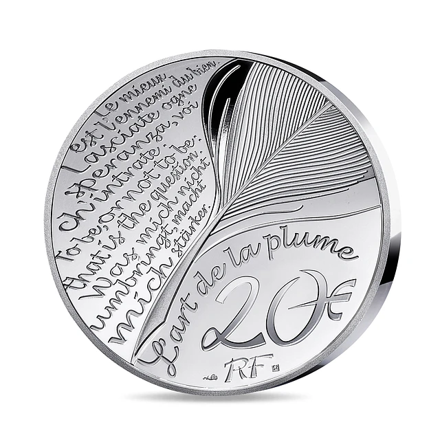 França - 20 Euros– Jules Verne - Art of the Quill - 2025 - Prata Proof 