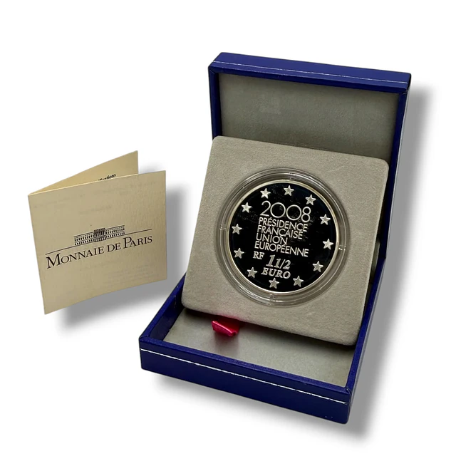 França - 1 1/2 Euro Presidência Francesa da União Europeia 2008 - Prata- Proof
