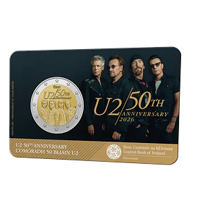 Irlanda - 2.00 Euros 2026 50 Anos da Banda U2 CoinCard