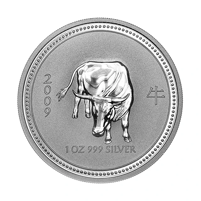 Austrália - 1 Dollar Oz Prata Série Lunar Ano do Búfalo 2009