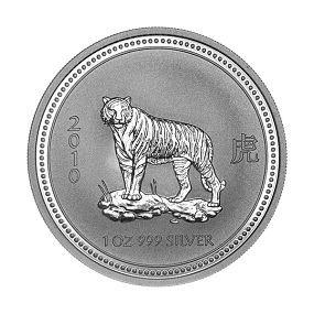 Austrália - 1 Dollar Oz Prata Série Lunar Ano do Tigre 2010