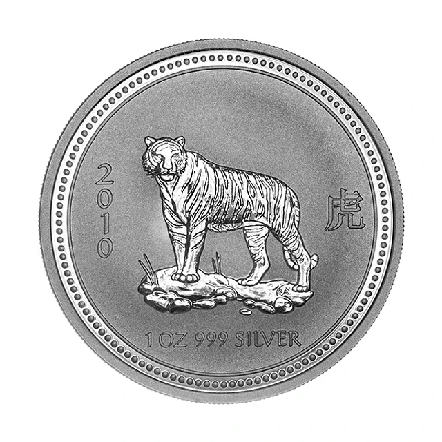 Austrália - 1 Dollar Oz Prata Série Lunar Ano do Tigre 2010