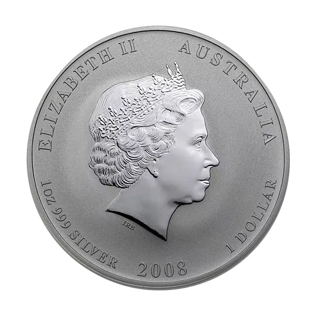 Austrália - 1 Dollar Oz Prata Série Lunar Ano do Rato 2008 
