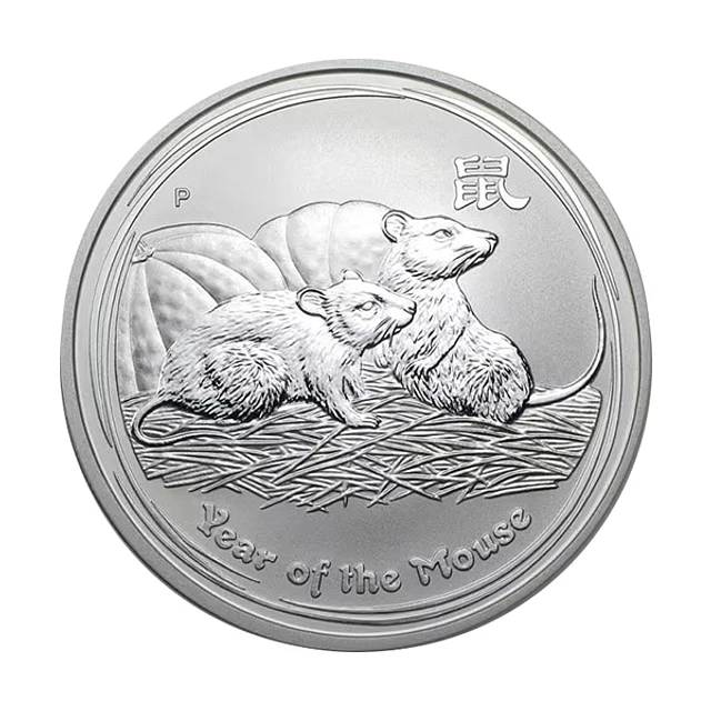 Austrália - 1 Dollar Oz Prata Série Lunar Ano do Rato 2008 