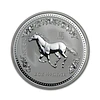 Austrália - 2 Dollars 2 Oz Prata Série Lunar Ano do Cavalo 2002