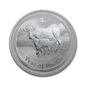 Austrália - 2 Dollars 2 Oz Prata Série Lunar Ano do Búfalo 2009