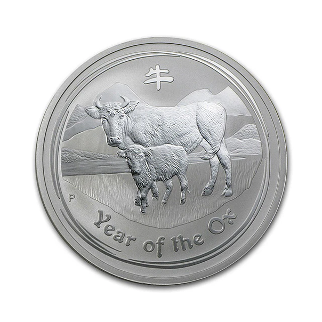 Austrália - 2 Dollars 2 Oz Prata Série Lunar Ano do Búfalo 2009