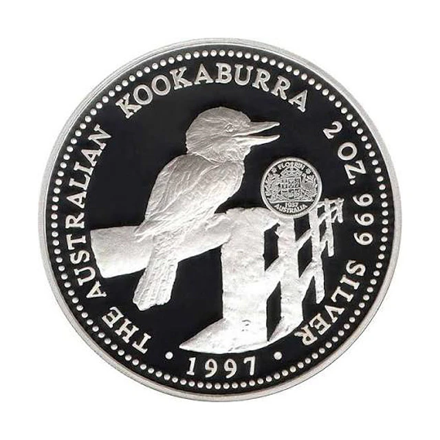 Austrália - 2 Dollars Kookaburra 1997 2Oz Prata