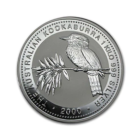 Austrália – 30 Dollars 2000 Kookaburra – 1 Kilo Prata .999 