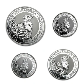Austrália – Set 30, 10, 2, 1 Dollar 1997 Kookaburra – 1 Kilo + 10 Oz + 2 Oz + 1 Oz Prata .999 