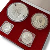 Austrália – Set 30, 10, 2, 1 Dollar 1997 Kookaburra – 1 Kilo + 10 Oz + 2 Oz + 1 Oz Prata .999 