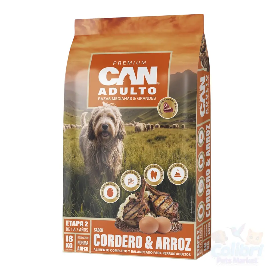 Can adulto cordero y arroz 18kg 1