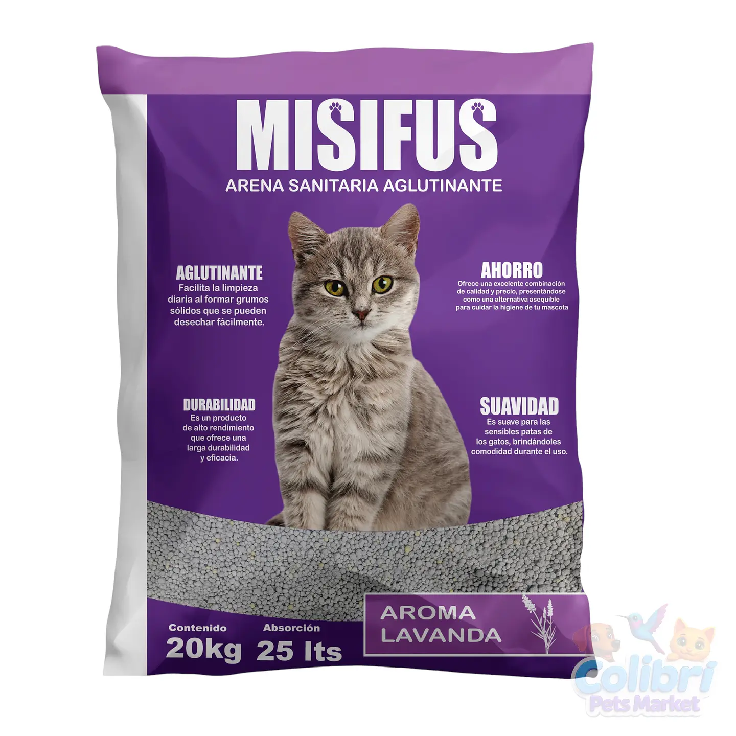 Arena Misifus lavanda 20kg 2