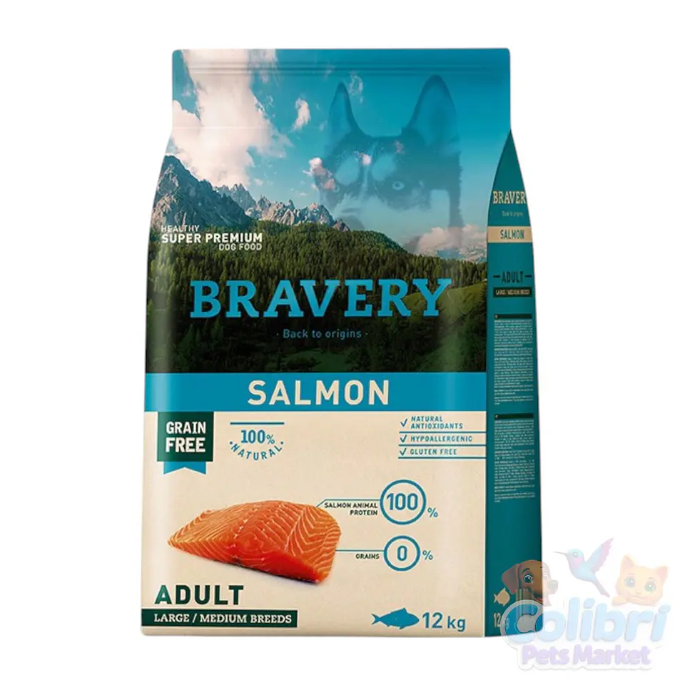 Bravery perro adulto 12kg - Salmón  1