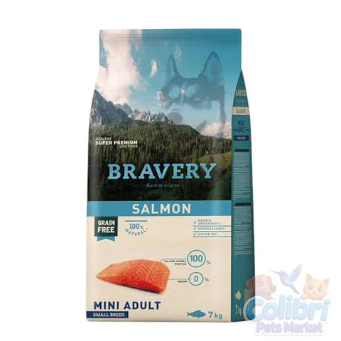 Bravery mini adulto 7kg - salmón 