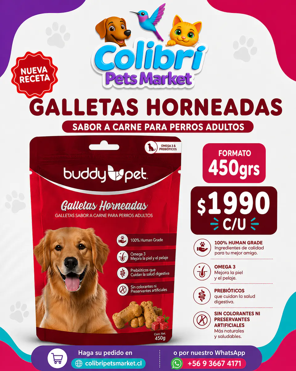 Galletas horneadas Buddy Pet 450grs 1