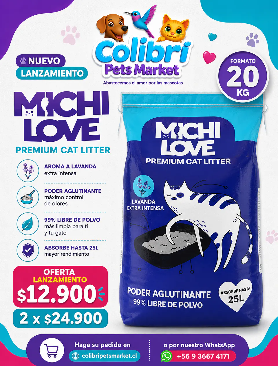 Arena Michi Love lavanda 20kg 1