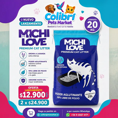 Arena Michi Love lavanda 20kg