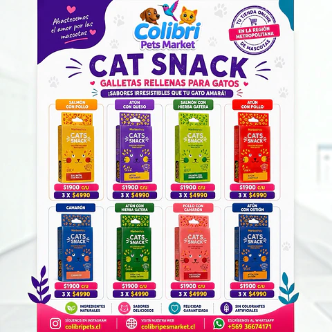 Galletas Cat Snack rellenas 85grs