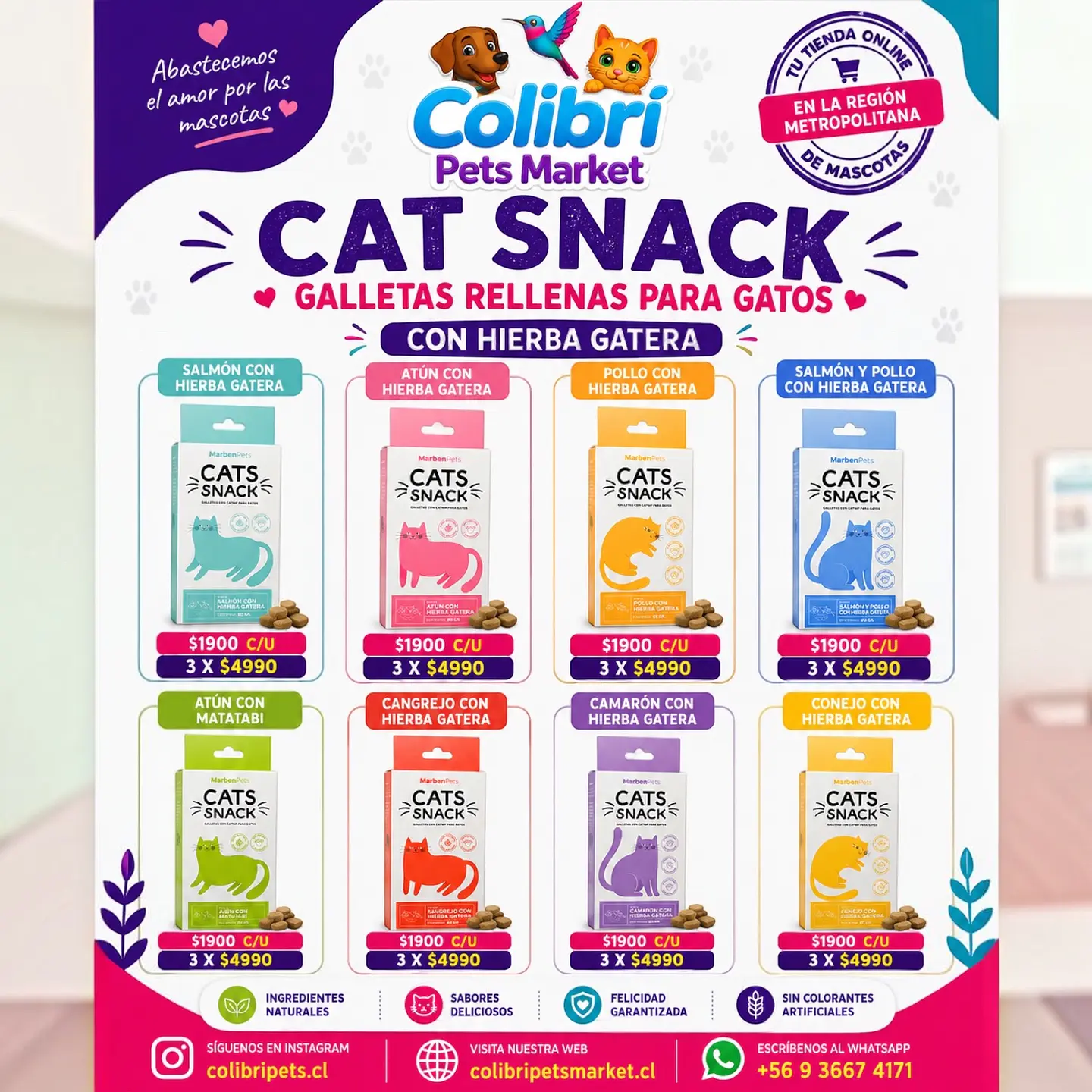 Galletas Cat Snack con hierba gatera Marben Pets 1