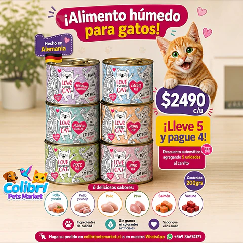 Lata alimento húmedo Love is where a Cat is 