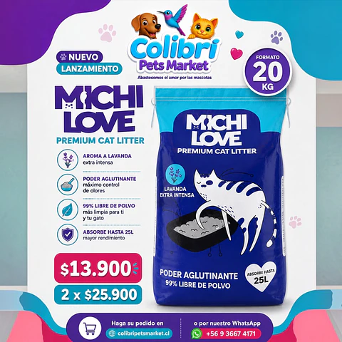 Arena Michi Love lavanda 20kg