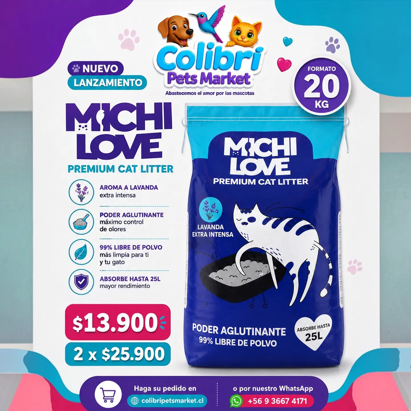 Arena Michi Love lavanda 20kg 1