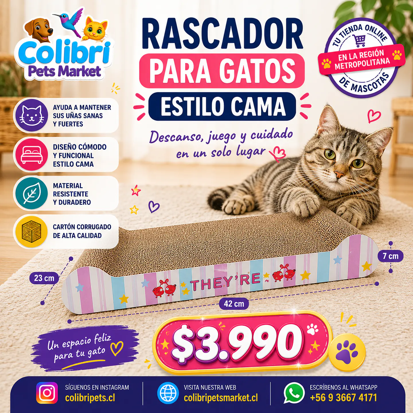 Rascador de cartón tipo cama 1