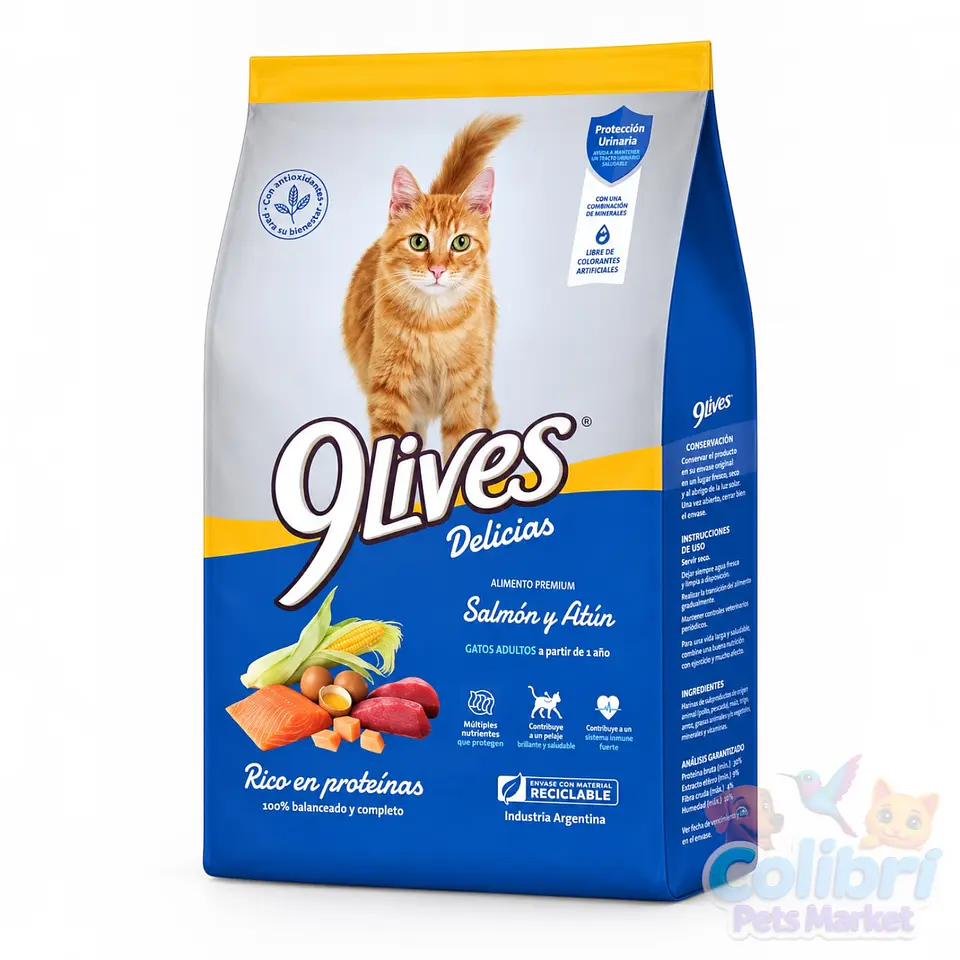9lives adulto - salmón y atún 15kg 1