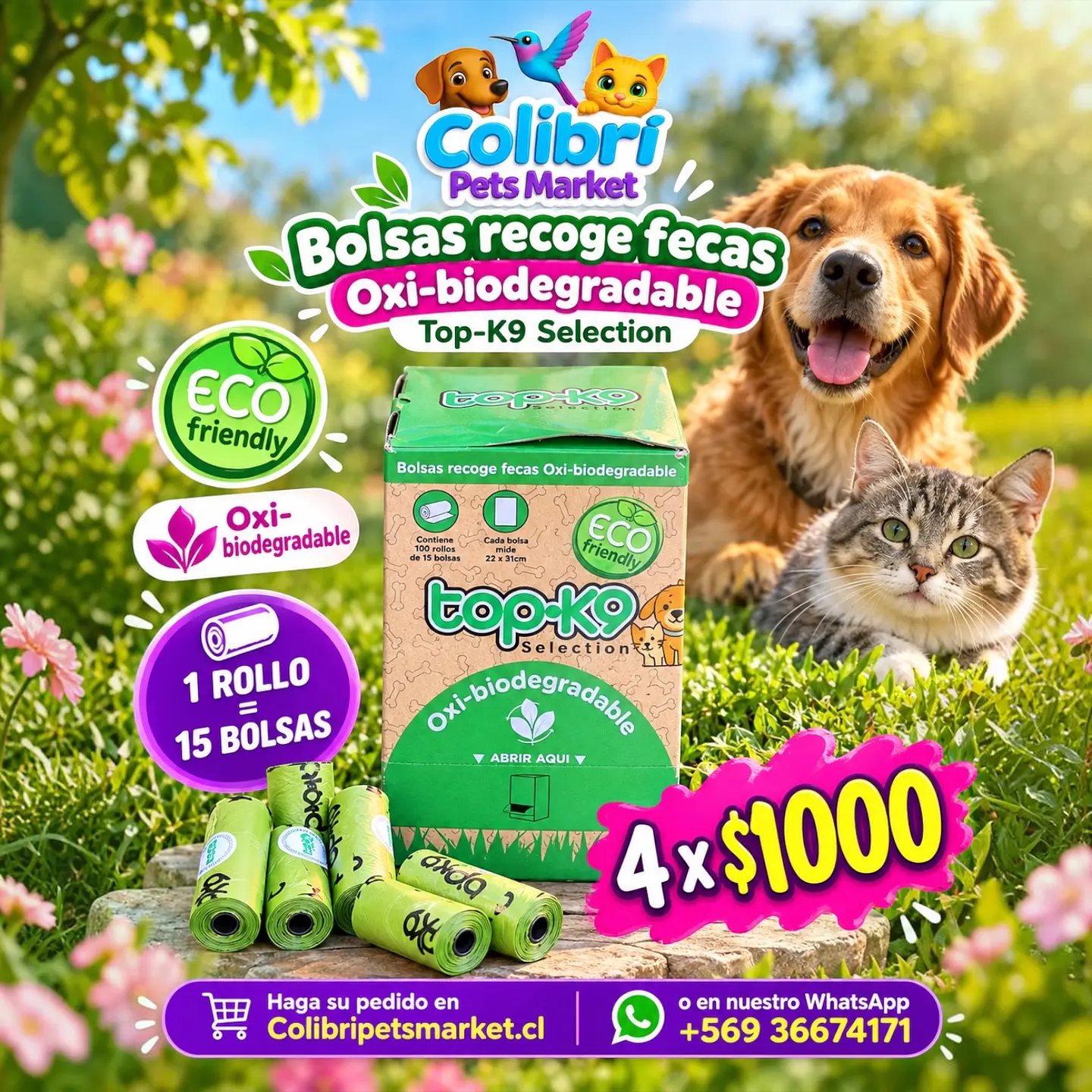 4 rollos de bolsas ecológicas  1