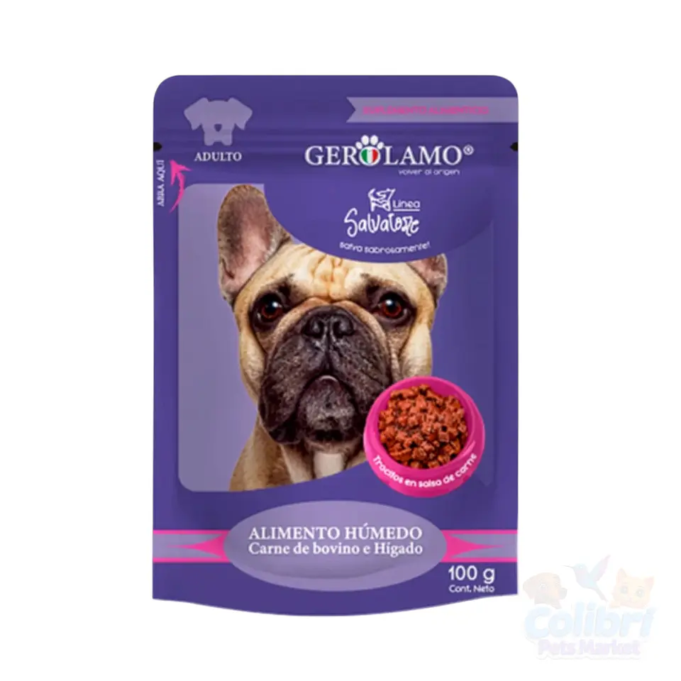 Pouch Gerolamo trocitos en salsa - perro adulto 100grs 2