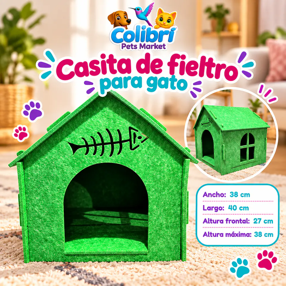 Casita de fieltro para gato 2