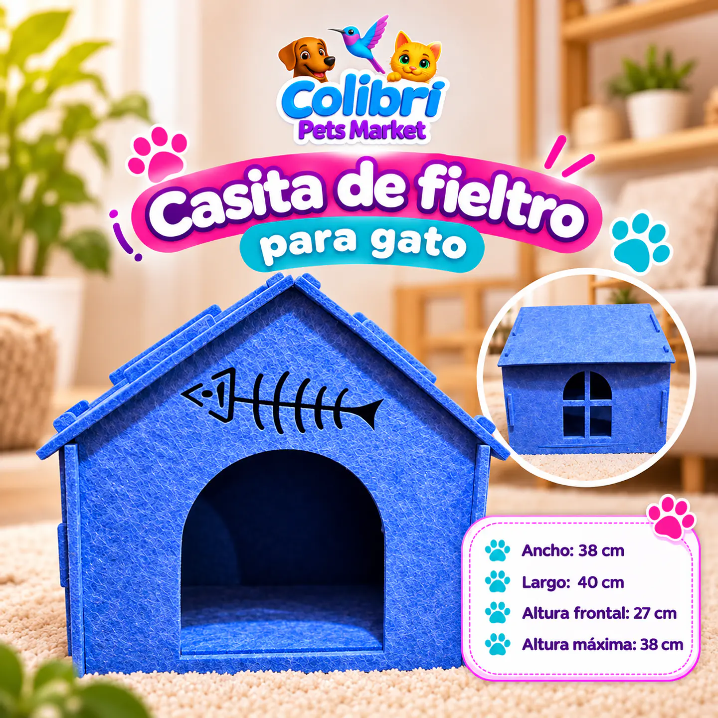 Casita de fieltro para gato 3